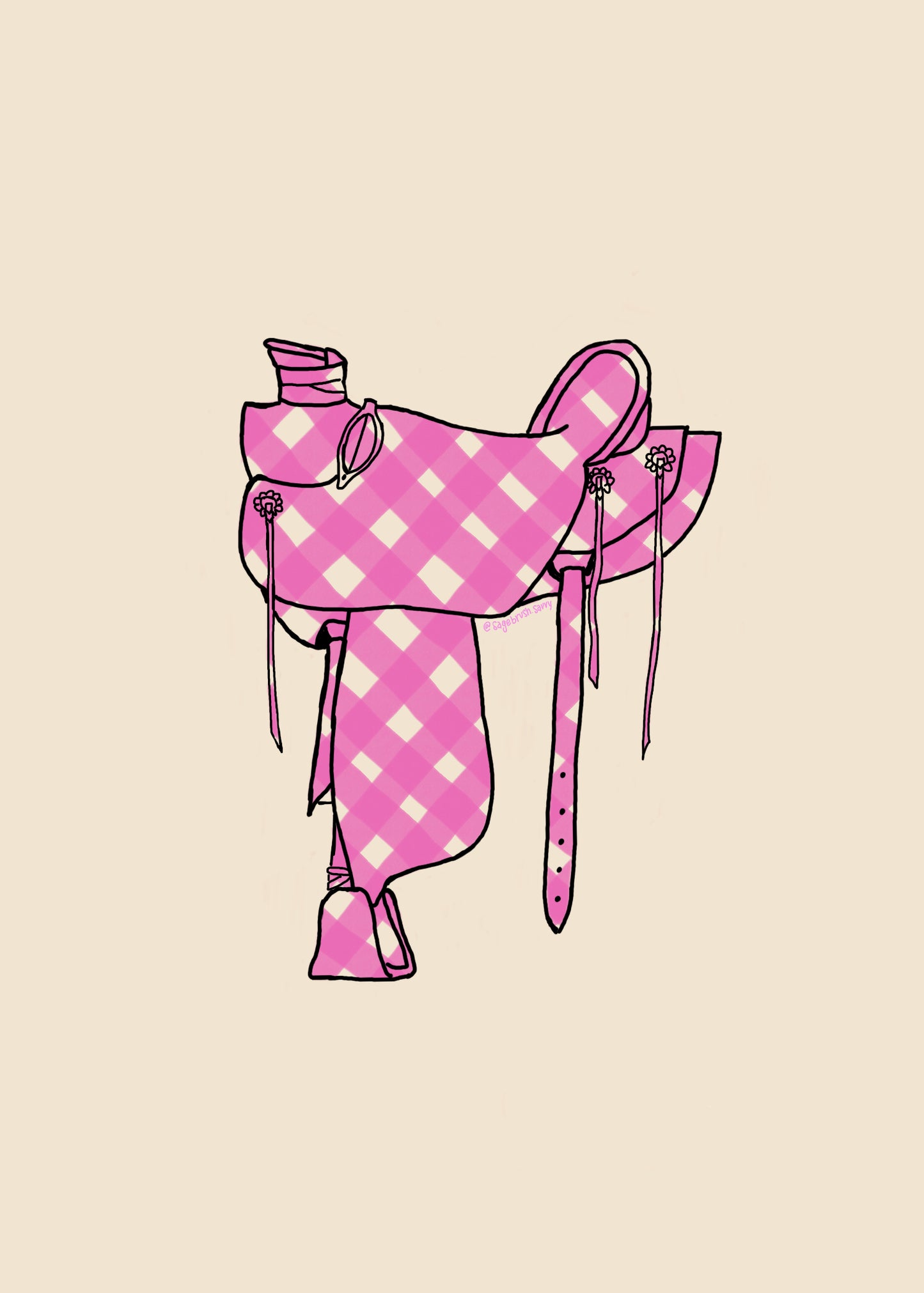 Plaid Saddle sticker