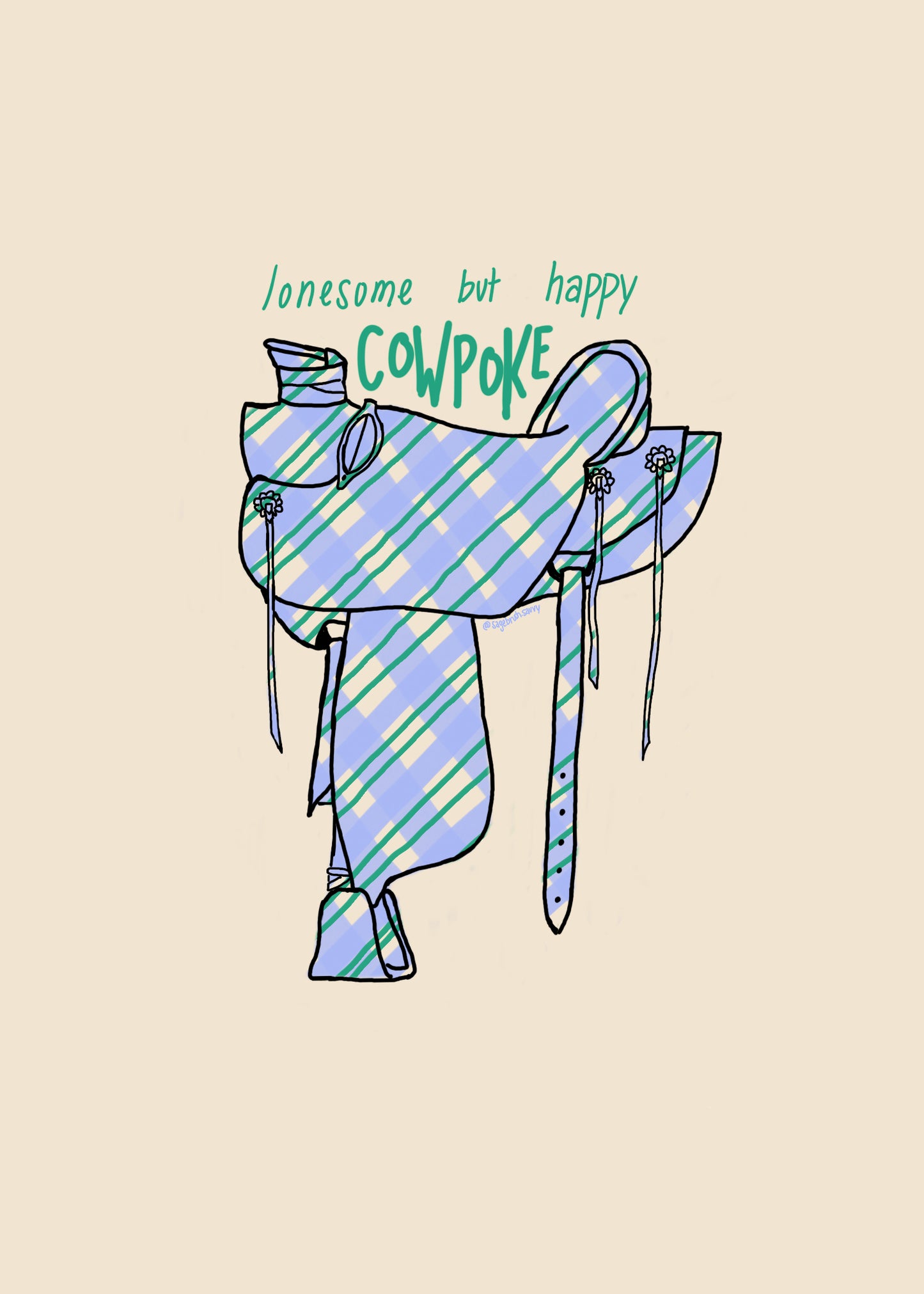 Plaid Saddle sticker