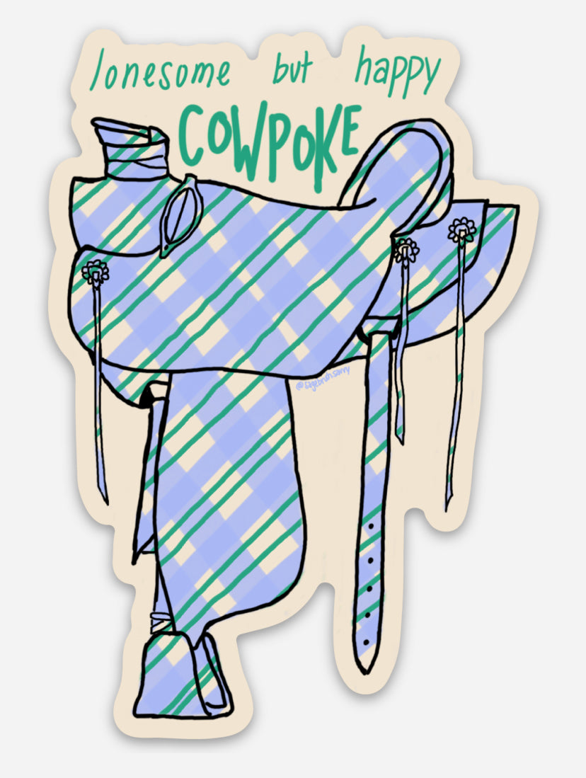 Plaid Saddle sticker