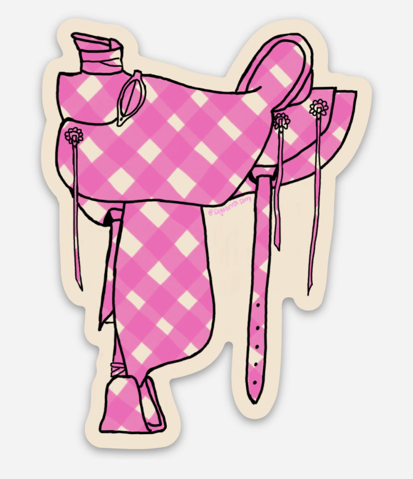 Plaid Saddle sticker